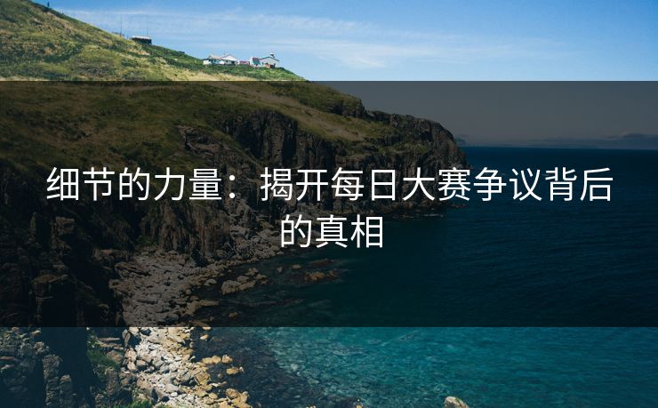 细节的力量:揭开每日大赛争议背后的真相 细节的力量:揭开每日大赛争议背后的真相